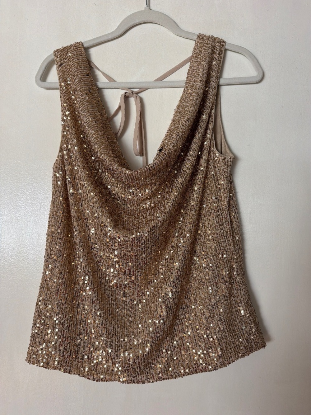 Gorgeous champagne-gold sequin top
